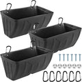 Chicken Feeder, 3 Pack, Poultry Feeders and Waterers, Hanging Goat Feeder, Livestock Fence Feeder, Feed Trough and Waterer Bucket with Clips, Black