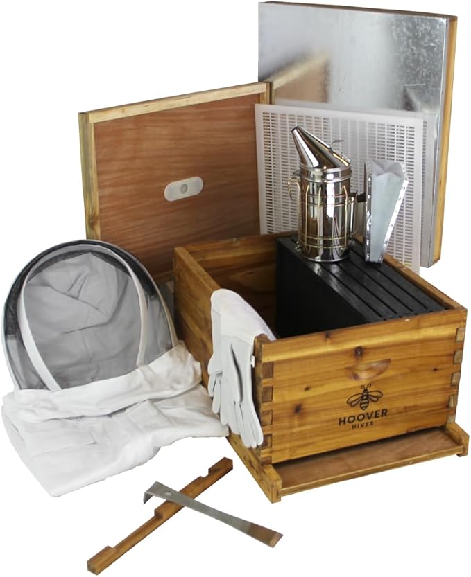 Wax-Coated 10 Frame Beehive - Starter Kit Starter Kit With 5 Frames