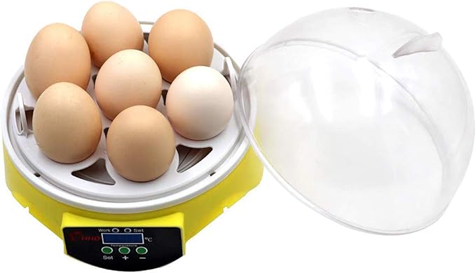 Egg Incubator, Semiautomatic Egg Incubators, 7 Eggs Hatcher Digital Egg Incubator Automatic Turning, Automatic Temperature Control Egg Incubator Hatcher Machine