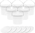 3.5-Gallon White Bucket Pail Container with Lid | Food Grade | Heavy-Duty Extra Durable | Metal Handles with Plastic Grip for Easy Carrying | Multi-Use | Easy Stack and Store | BPA Free