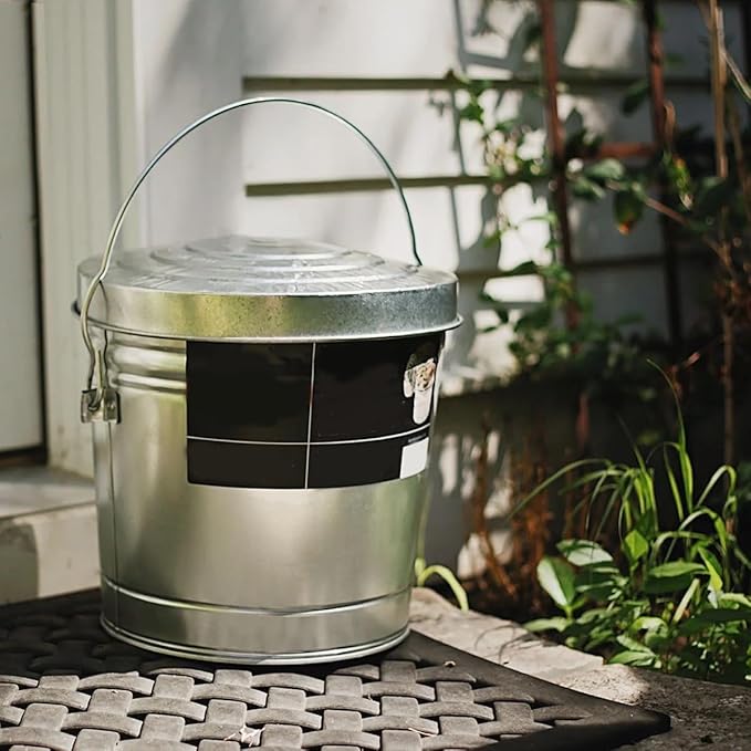 Galvanized Steel Locking Lid Storage Can, 6-Gallon