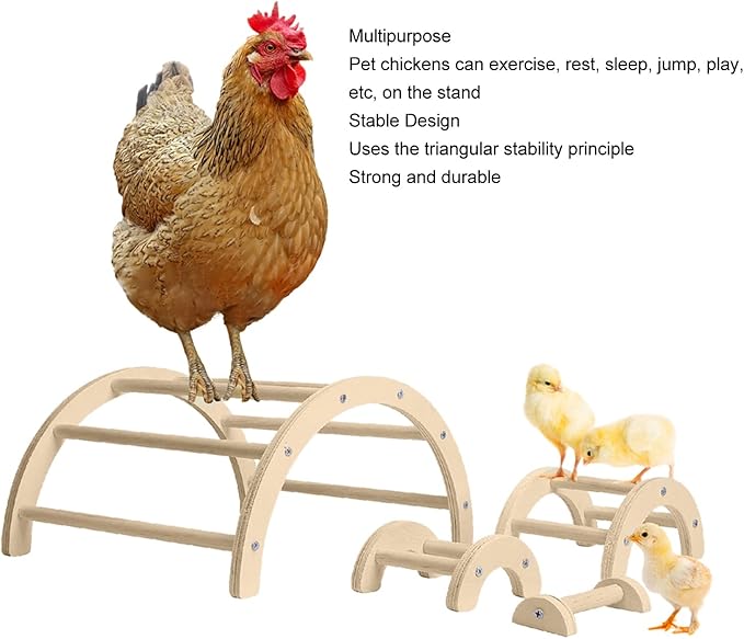 Wooden Chick Perch, Stable Structure Chick Stand Training Perch Wood Chicken Roosting Bar for Coop Brooder