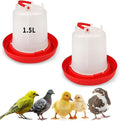2 Pack 1.5L Chick Waterer with Handle – Poultry Drinker Set for Chicks, Ducks, Turkeys, and Small Farm Birds | Plastic Water Dispenser for Coop