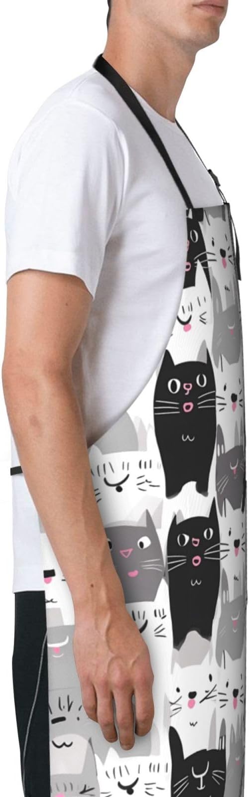 Shark Jumping Home Aprons 2 Pockets 33"×28" for Men Women, Ocean Sea Waterproof Kitchen Cooking Bib