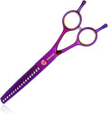 TOPGOOSE 7.5" Dog Grooming Scissor - Professional Thinning Chunker Shear with 18 Teeth Japanese Stainless Steel Hair Scissors for Dogs, Cats and Other Pets (Chunker, Purple)