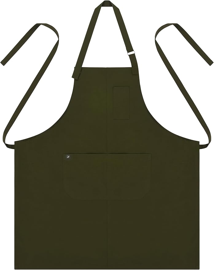 Chef Bib Aprons for Women and Men (Standard Dry Guard AA2095 & AA2095X) - Neck Strap Apron with Pockets 33"
