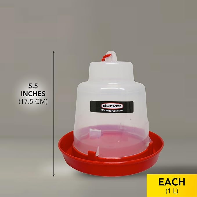 Durvet, Baby Chick Waterer, 1L Poultry Drinker for Chicks and Ducklings