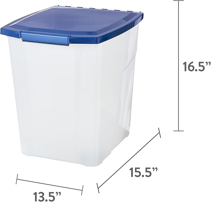 PEtbon Plastic Pet Food Storage Container with Locking Lid, 25 lb Capacity Bug and moisture resistant
