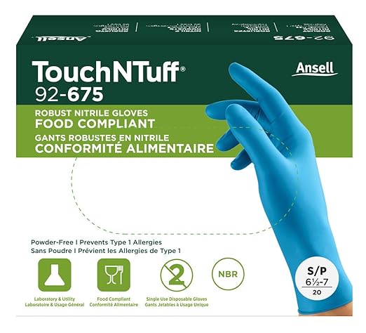 Ansell 92-675-S Small Blue 9 1/2'' TNT Blue 5 mil Nitrile A