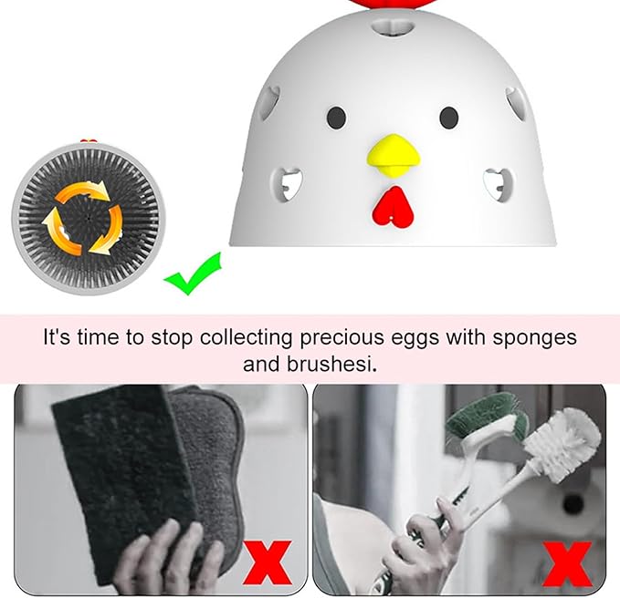 Silicone Egg Brush Cleaner Efficient Scrubber for Eggs Kitchen Multifunctional Reusable Tool for Lovers (Brown)