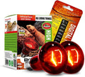 Infrared Heat Lamp Bulbs 75W 2 Pack,Red Basking Spot Light Bulb Reptile Heating lamp for Bearded Dragon,Turtle,Snake,Leopard Gecko,Chicked with Digital Temperature Thermometer