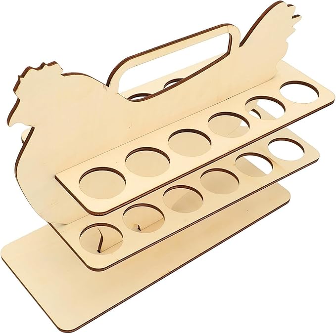 Wooden Chicken Egg Storage Rack Holder for 24 Eggs Countertop Organizer Display Basket Kitchen Counter Farmhouse Style Egg Keeper