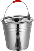 1pc Utility Bucket Stainless Steel Folding Lid Milk and Water Storage Household Use