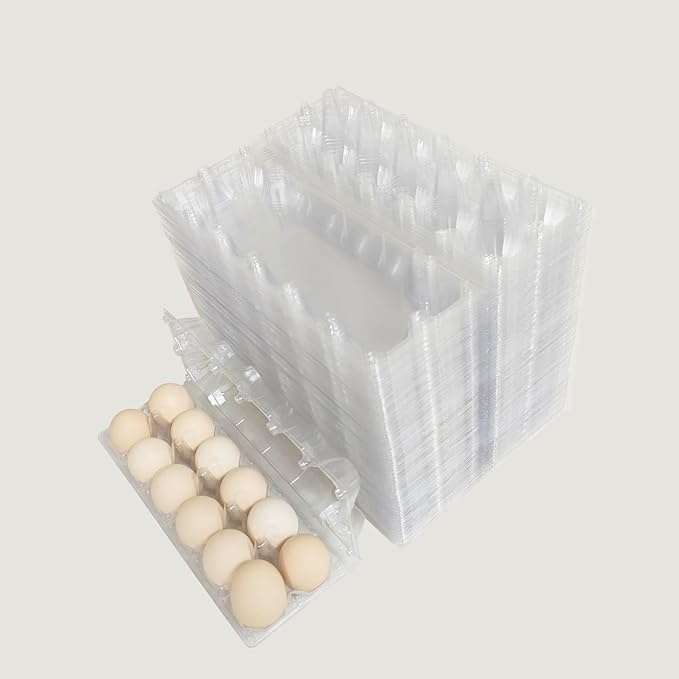 60 pc Plastic Bulk EggCarton,clear egg carton cheap bulk, Suitable For Storing Egg in Farmers' Markets, Supermarkets, Kitchens(2 * 6)