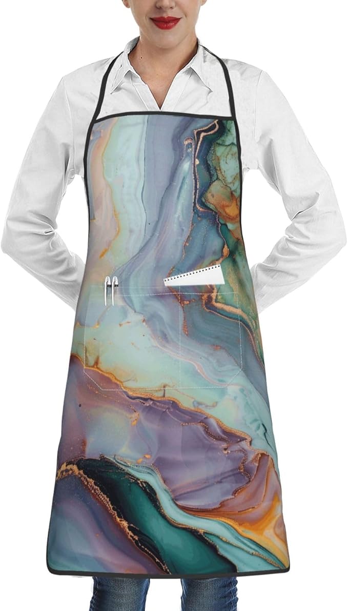 Cute Colorful Dog Paw Printed Unisex Bib Aprons BBQ Cooking Kitchen Aprons for Women Men Chef