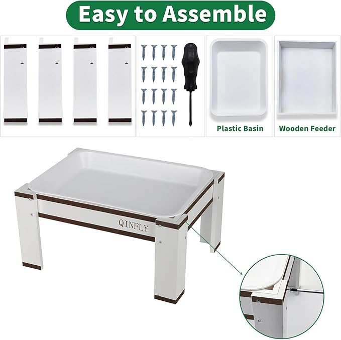 Large Chicken Picnic Table Feeder No Waste with Removable Plastic Tray,Chicken Coop Accessories Must Haves,Poultry Feeder,Chicken Food Dispenser