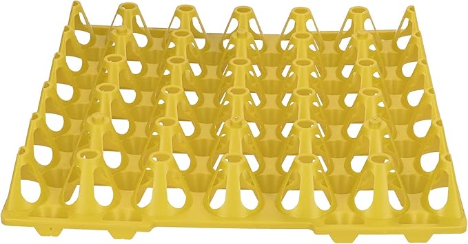 5PCS Egg Flats, Flats, Plastic Chicken Cartonsable 30 Cell Crates Holder Tray Container Sets Reusable Trays for Storage Transportation Each Holds Eggs3 Home Farm SuppliesYellow