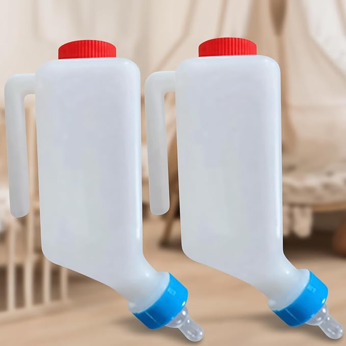 2lots Detachable Poultry Milk Feeders Bottle with Secure Hanging Hook Lamb Feeders for Farm Use Animal Milk