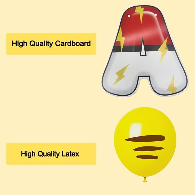 Cartoon Birthday Decorations Red White Yellow Happy Birthday Banner Balloons Cake Cupcake Topper for Anime Theme Party Decor Supplies