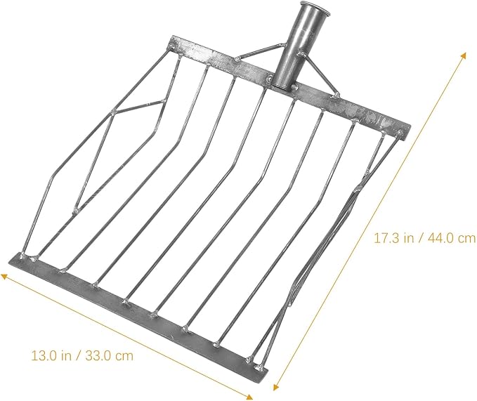 Yardwe Iron Corn Shovel Sieve Scoop for Maize Grain and Soil Sifting, Multi-Functional Farm and Garden Hand Tool Without Handle, Sturdy Iron Spade for Planting and Harvesting