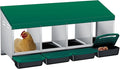 3/4-Hole Metal Chicken Nesting Box with Removable Roll-Out Tray - Easy Egg Collection & Clean Galvanized Steel Laying Box for Hens - for Backyard Coop & Poultry Farm Use