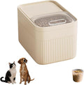 High-Capacity Pet Food Container Airtight with Cup, Dog Food Storage Container,Durable Design for Dog/Cat/Bird Food Storage, Keep Dry Food Fresh (Beige, 9 pounds)