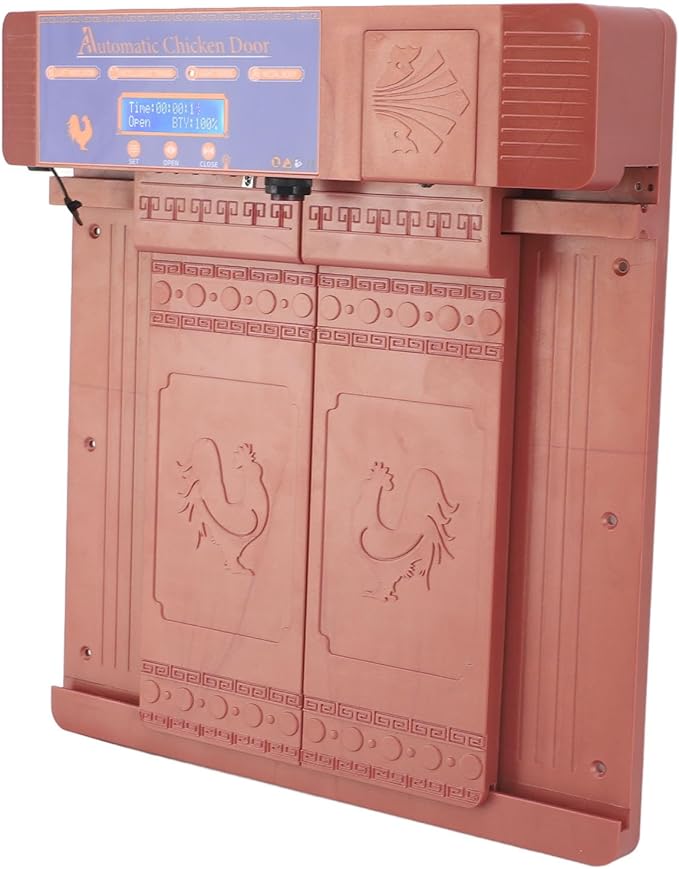 Solar Automatic Chicken Coop Door, Professional Infrared Anti Pinch with Timer Light Sensor and Remote Control, for Chicken Duck Goose Poultry (Bronze)