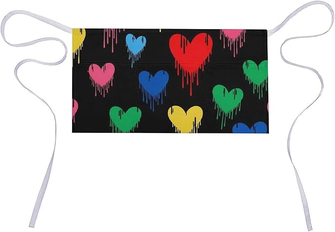 Unisex Chef Waiter Apron Waist Half Short Serving Aprons with 3 Pockets
