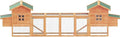 160" Large Chicken Coop, Waterproof Outdoor Hen House for 6-8 Chickens, Wooden Chicken House with Nesting Box, Removable Tray, PVC Cover, Run, for Garden Backyard Cage