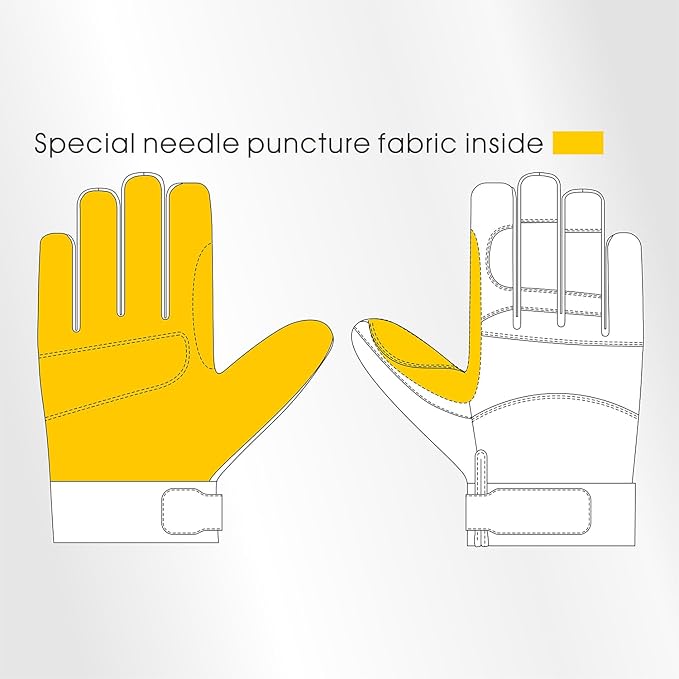 Needle Puncture & Thorn Proof Gloves, Level 3 Needlestick Resistant Work gloves for Garden & Animal Handling