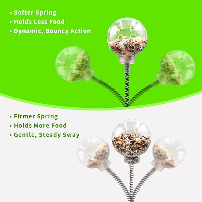 Chicken Treat Dispenser, Chicken Enrichment Toys with Spring and Ground Stake, Feeder for Coop, Coop Accessories for Hens, Geese, Ducks, Turkeys, Other Poultry