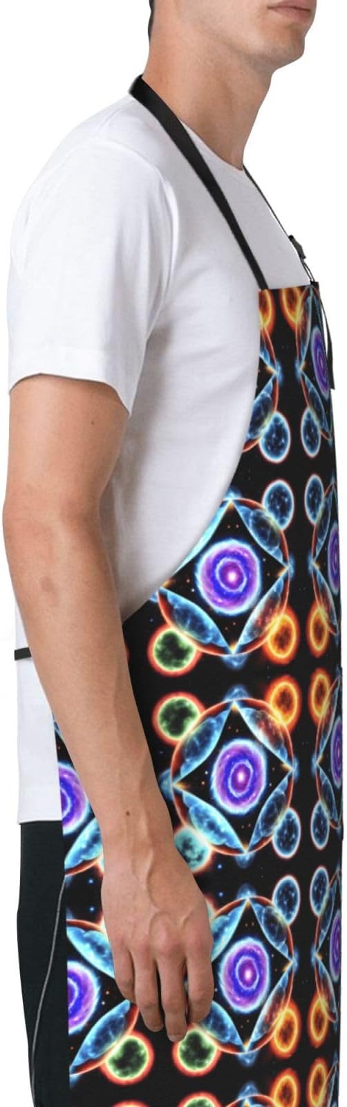 Multidimensional Space Heavy Duty Waterproof Apron with Pockets for AdultsResistant Grilling, Gardening, Painting