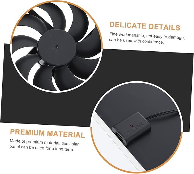 1set Solar Powered Chicken Coop Fan Small Exhaust Fan for Livestock Greenhouse High Efficiency Outdoor Cooling