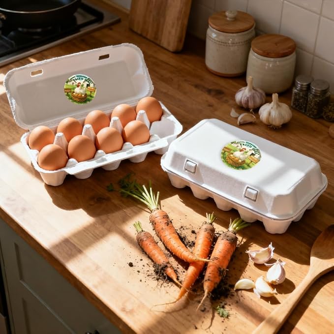 320 Pcs Chicken Egg Carton Labels, 2 Inch Round Colorful Farmhouse Chicken Eggs Handling Stickers Fresh Eggs Packaging Sticker for Box Container Carton Farm Supplies