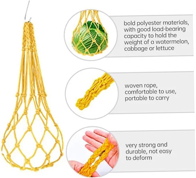 4PCS Hanging Chicken Feeder, Poultry Fruit Holder & Vegetable Mesh Bag for Chickens, Hens, Ducks & Large Birds
