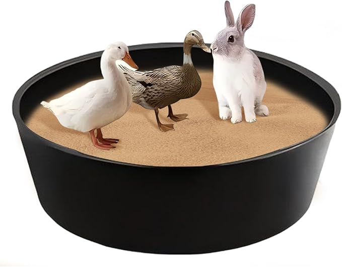 Adjustable Chicken Dust Bath Tub, Bottomless Design Wear-Resistant, Chicken Coop Cleaner Container, for Farms Rooster Poultry Pool Lawn Yard
