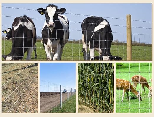 3.2ft X 100ft 14 Gauge Heavy Duty Woven Wire Farm Fence - Close Mesh Steel Wire Animal Barrier for Cattle, Pigs, Sheep, Horses | Rust Proof Deer Fencing & Livestock Protection for Small Farm