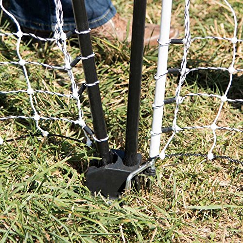 Premier 1 PoultryNet® 48"H x 20'L Electric Net Gate with Drivable Posts for Chickens, Ducks, Geese | Green/Black Net with White Posts (20' Length)