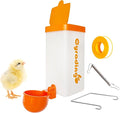 Automatic Waterer System Chick Drinker Cups 1L Hanging Automatic Fill Poultry Watering Cup Used for Cage (Orange, 1)