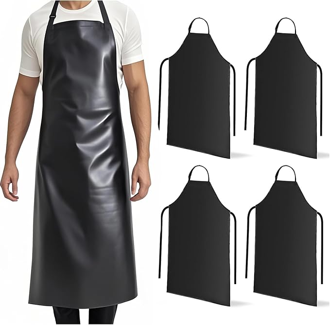 GoldPig Heavy-Duty Waterproof Apron, Chemical Resistant Rubber Vinyl for Industrial, Lab, Kitchen, Butcher & Grilling (40")