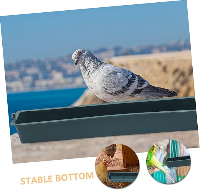 Veemoon 2pcs Hanging Chicken Feeder Trough with 3-Grid Design, Thickened Plastic Anti-Spill Poultry Food Container for Chickens, Ducks, and Pigeons, Bird Cage Feeding Supplies