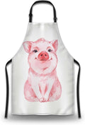 Cook Apron Women Lovely Pink Pig Watercolor Cooking Aprons for Men for Kitchen Cooking Restaurant BBQ Painting Crafting Gardening 27” (W) x 31” (H), Waterproof Aprons
