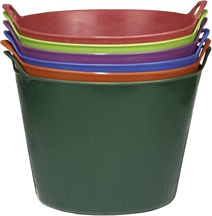 Little Giant® Poly/Rubber FlexTub Bucket | Ultra Durable & Versatile Farm Tub | Plastic Synthetic Gardening Tub (1, Hot Pink)