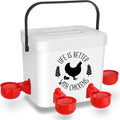 Chicken Waterer - Chicken Water Feeder with 4 Water Cups - Automatic Chicken Waterer No Waste - Poultry Waterer with 2 Gallon for Chickens Ducks and Goose