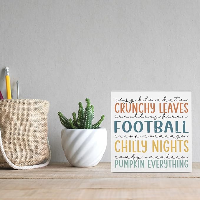 Fall Decorations for Home Farmhouse Office Bedroom Living Room Kitchen, Pumpkins Decor, Fall Sign, Autumn Decor Wood 2401