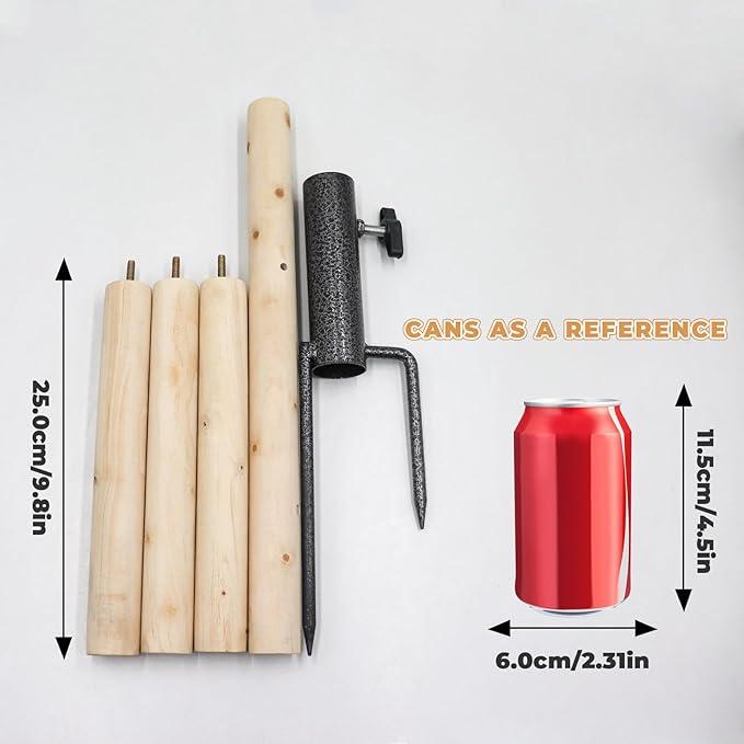 Chicken Perch Toy for Coop, Wooden Perch Stand with Metal Ground Plug for Chicken House Accessories, Chicken Enrichment Toys, Toys for Chicken, Hens, Geese, Ducks, Turkeys, Poultry