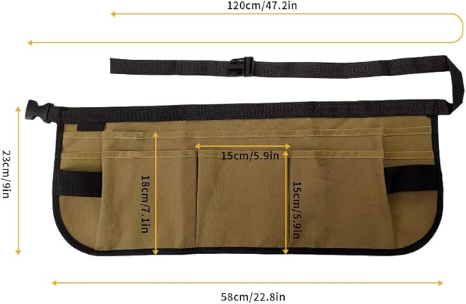 Garden Tool Waist Apron - Professional Heavy Duty Waist Work Apron with 13 Pockets, Fully Adjustable Water-resistant Gardening Utility Aprons for Men & Women