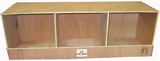 Rugged Ranch 2-Pack Triplex 36"x12"x12" Triple-Compartment Hen Nest Cubbies for 6 to 12 Hens - Wooden Chicken Coop Accessories for Interior Use, Furniture-Grade Wood, Easy Assembly