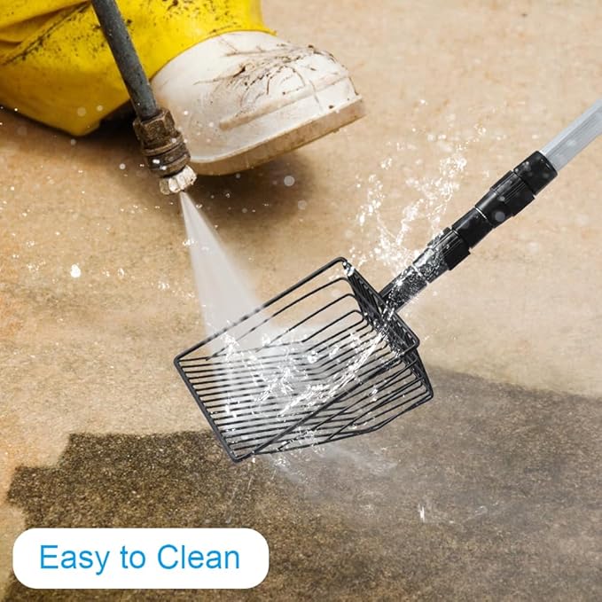 2 Pack Chicken Poop Scooper, Stretchable Litter Scooper for Chicken(22.4 to 42 Inch), Detachable Chicken Coop Cleaning Tools, Heavy Duty Poop Shovel for Chicken Coop Accessories