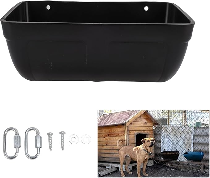 3 Pack Hanging Chicken Feeder Trough, Large Capacity Space Saving Plastic Chicken Feeder Trough, Minimized Feed Waste for Farm Coop and Outdoor Use (Black)